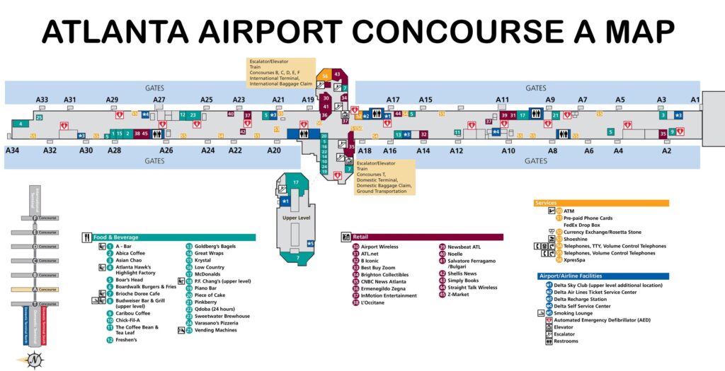 Atlanta Airport Concourse A Map