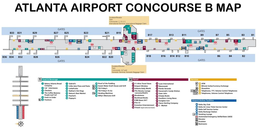 Atlanta Airport Concourse B Map