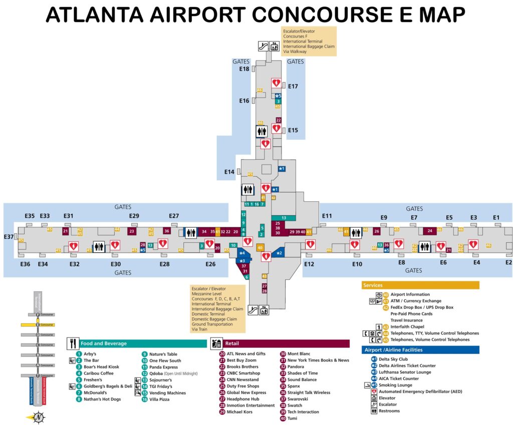 Atlanta Airport Concourse E Map